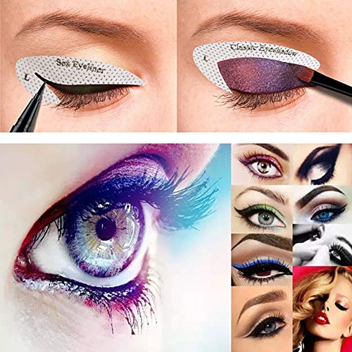 4 Piezas desechables maquillaje de ojos de ratones sombra de ojos profesional Shield Eyeliner Plantillas para una perfecta ojos ahumados o con alas Consejo Look
