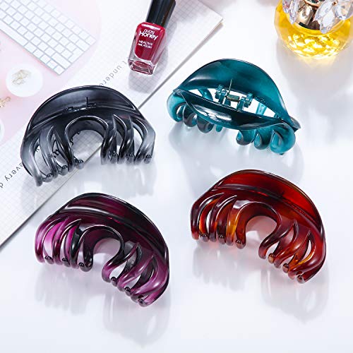 4 Piezas Garras de Pelo Pinzas de Garras de Cabello Grandes de 4 Pulgadas, Pinzas de Cabello Bonitas Clips de Cabello Grandes para Cabello Grueso Mujeres y Niñas
