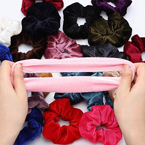 40 Colores Scrunchie, Goma de Pelo Lazo para scrunchies terciopelo de Velvet Elástico Hair Scrunchies, Stretchy Multicolor, Scrunchies Velvet Elástico Bandas Para Mujeres Niñas Accesorios JAANY