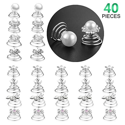 40 horquillas en espiral para el pelo, espirales, espirales, para bodas, fiestas, 8 estilos