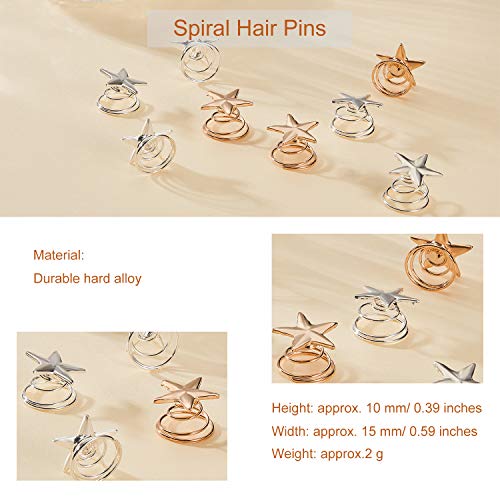 40 Piezas Horquillas Espirales de Estrella Horquillas de Pelo de Novia de Estrella Vintage Tocados Pinzas de Pelo de Boda de Espiral de Estrella