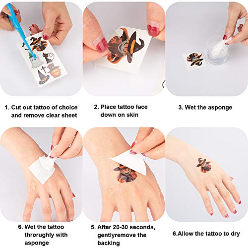 # 400 Tatuajes temporales de Halloween para niños, Pegatinas no tóxicas para Maquillaje de Halloween, Fiesta de Cosplay, calcomanías faciales, Recuerdos de Halloween para niños y niñas