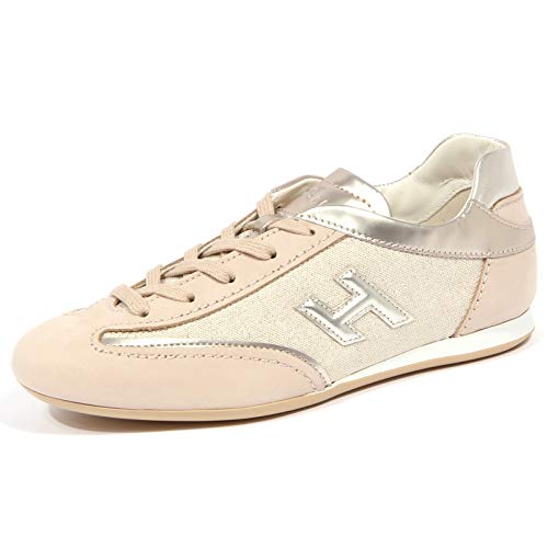4053J Sneaker Donna Beige/Platinum HOGAN Olympia Metallic Effect Shoe Woman [36]