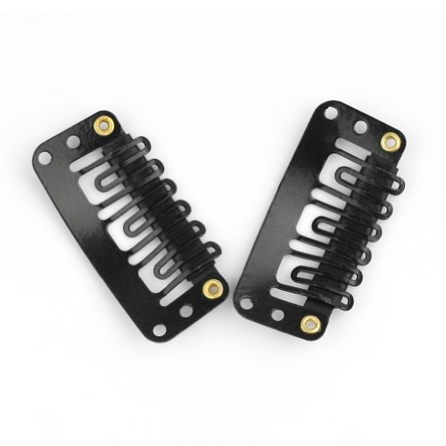 40x en forma de U Clips Snap clip del metal para la extensión del pelo de la peluca de la trama del clip del pelo Negro