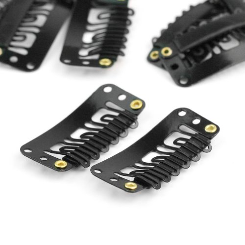 40x en forma de U Clips Snap clip del metal para la extensión del pelo de la peluca de la trama del clip del pelo Negro