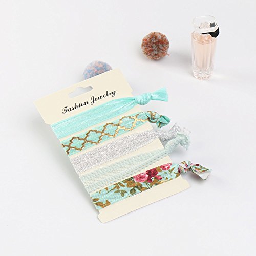 45 pcs showpower no arrugas dorado encaje elástica pelo banda coleta soporte cinta para el pelo para niña y mujer