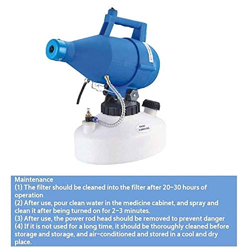 4.5L Fogger Desinfectante máquina portátil pulverizador frío Fogger pulverizadores eléctricos for el Hotel Restaurante Hospitales Escuelas Familiares, Verde YCLIN (Color : Green)