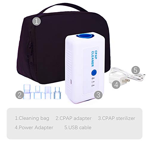 4YANG CPAP Cleaner and Sanitizer Bundle Limpia con Bolsa desinfectante y adaptadores, para Viajes y desinfectante para el hogar CPAP Máquina Manguera Tubo Tubo Accesorios Modelo M1