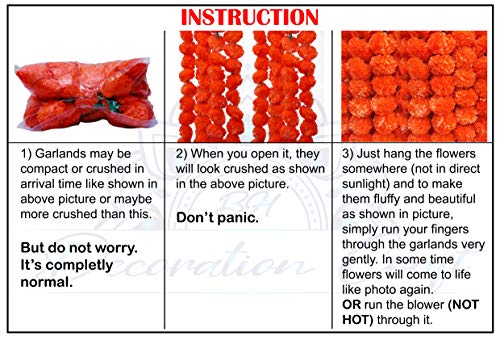 5 guirnaldas de flores amarillas artificiales de 5 pies de largo, para fiestas, bodas indias, decoración de tema indio, decoración del hogar, utilería de fotos, Diwali, festival indio