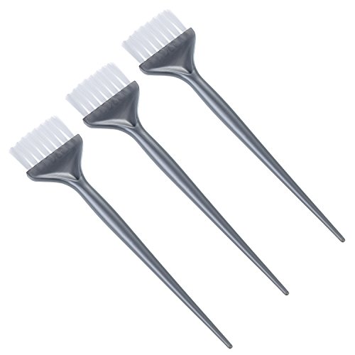 5 Piezas Cepillos de Coloración de Pelo Kit de Teñir Cabello Cepillo de Blanqueador de Peluquería Herramienta de Tinte de Pelo de Mango, Plateado Gris