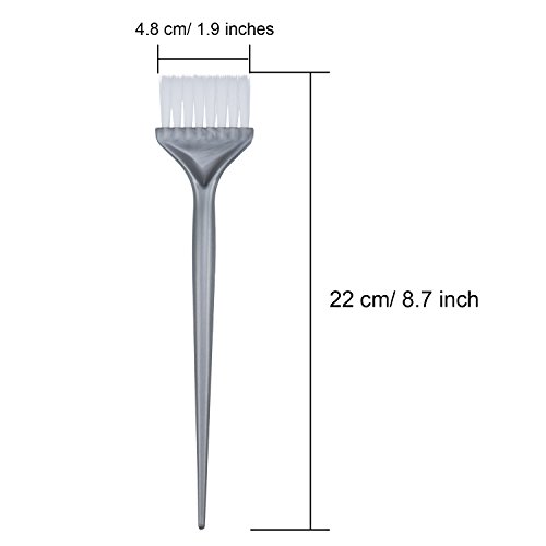 5 Piezas Cepillos de Coloración de Pelo Kit de Teñir Cabello Cepillo de Blanqueador de Peluquería Herramienta de Tinte de Pelo de Mango, Plateado Gris