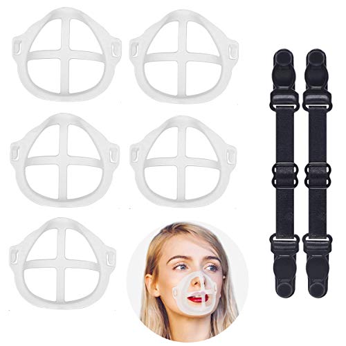 5 piezas de cubierta de tela interior marco de apoyo, soporte 3D espacial, inserto de silicona fresco de verano, para protección de lápiz labial femenino soporte de respiración suave