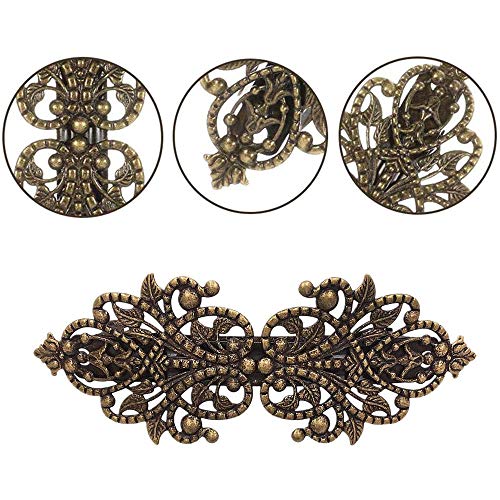 5 pinzas para el cabello francesas vintage, pinzas para el cabello rosas, pinzas para el cabello de bronce metálico, accesorios para mujeres, para mujeres, regalo de San Valentín para niñas (bronce)