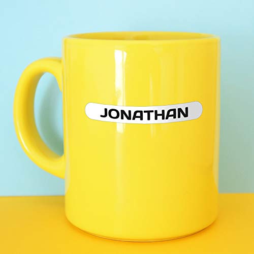 50 Etiquetas Adhesivas Personalizadas para marcar objetos, libros, fiambreras, etc. Medida 6 x 1 cm. Color Blanco