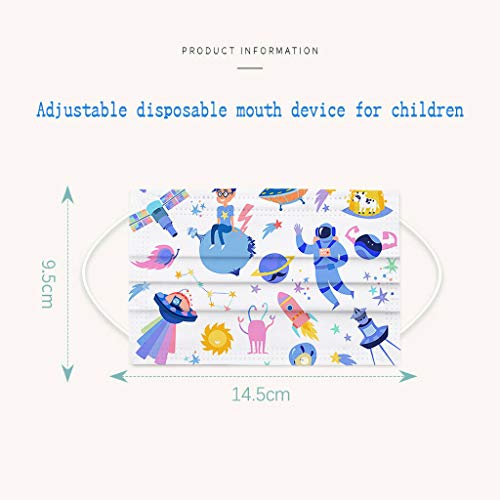 50 Unidades ??????????? Desechables Dibujos Platillo Volador Espacial Infantiles Antipolvo Filtro de 3 Capas Elásticos Reutilizable y Al Aire Libre Transpirables