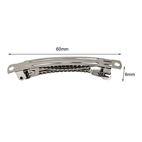 50 unids Exquisita Mano de Obra de 60mm French Style Barrettes Clips Hallazgos DIY Accesorios Para el Cabello Arcos Lote Niquelado de Metal Barato