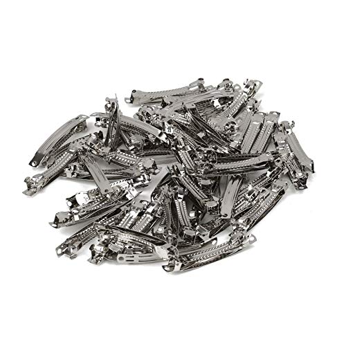 50 unids Exquisita Mano de Obra de 60mm French Style Barrettes Clips Hallazgos DIY Accesorios Para el Cabello Arcos Lote Niquelado de Metal Barato