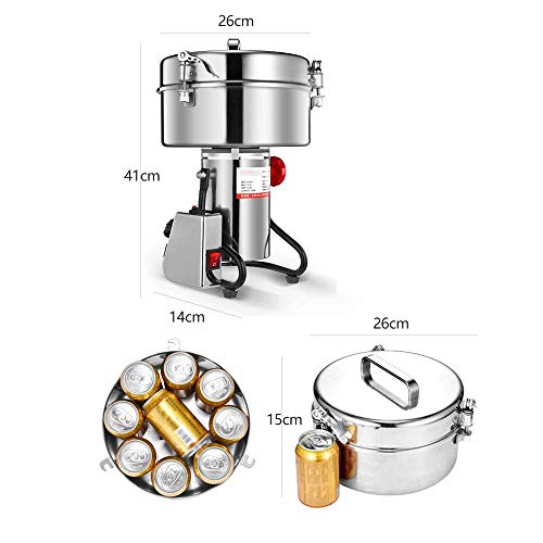 5000g acero inoxidable amoladora eléctrica del grano del molino for la molienda de granos diversos especia grano hierba del molino pulverizador Grinder polvo de recuerdos for la mamá, la esposa (550W)
