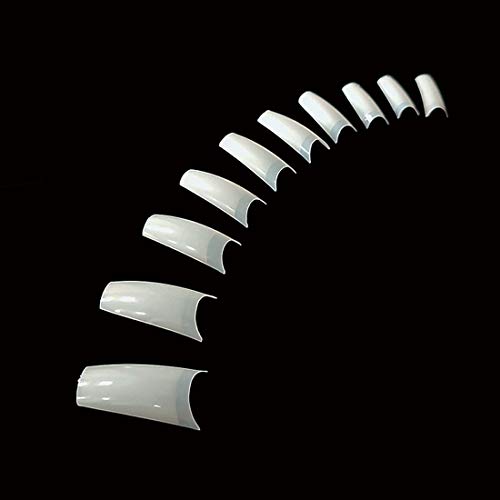 500pcs Lady French Acrylic Style Uñas postizas artificiales Puntas de uñas francesas naturales 10 Tamaños para salones de arte de uñas y bricolaje casero