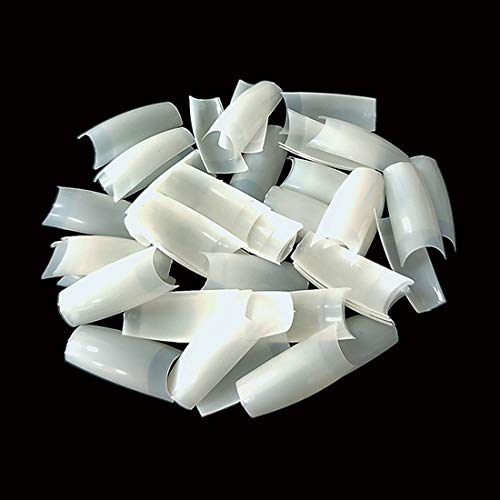 500pcs Lady French Acrylic Style Uñas postizas artificiales Puntas de uñas francesas naturales 10 Tamaños para salones de arte de uñas y bricolaje casero