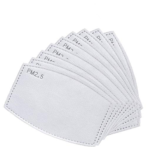50pcs PM2.5 Filtro de carbón activado Filtro protector de inserción de respiración para hombres y mujeres, algodón reemplazable anticontaminación para adultos Actividades al aire libre