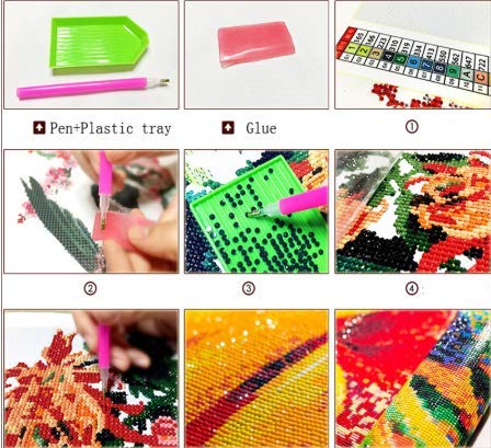 5D Diamond Painting Prairie Animal Lion DIY Decoración de interiores Pintura-Round Diamond, 80x120cm