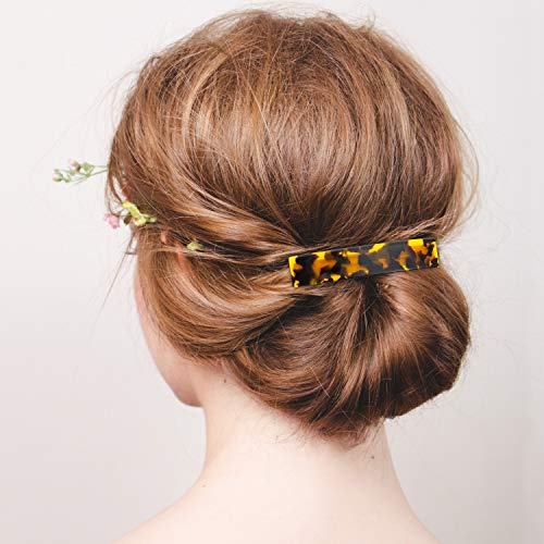 6 pasadores para el pelo de acetato de celulosa de celosa francesa, rectángulos automáticos, medianos y franceses, pasadores para el pelo para mujeres y niñas, gruesos y medianos