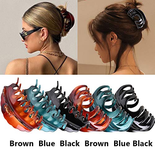 6 piezas de pinzas para el cabello, antideslizantes, grandes, para el cabello, pinzas para el cabello, sujeción fuerte, accesorios para el cabello de moda, sombreros para mujeres y niñas