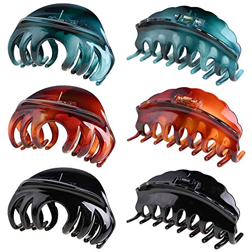 6 piezas de pinzas para el cabello, antideslizantes, grandes, para el cabello, pinzas para el cabello, sujeción fuerte, accesorios para el cabello de moda, sombreros para mujeres y niñas
