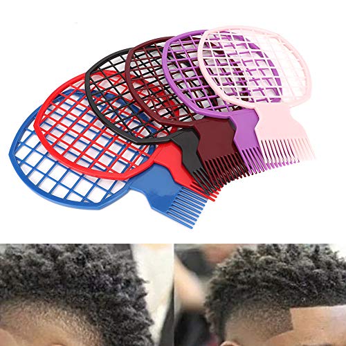 6 Piezas Peine Afro Pelo de Hojalata Peine de Permanente Caliente Hombres Rizado Peine Herramienta de Peluquería para Rastas Rizo Cabello Cabello Retorcido