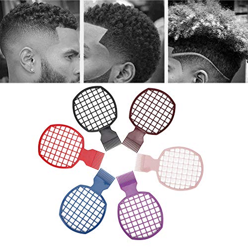 6 Piezas Peine Afro Pelo de Hojalata Peine de Permanente Caliente Hombres Rizado Peine Herramienta de Peluquería para Rastas Rizo Cabello Cabello Retorcido