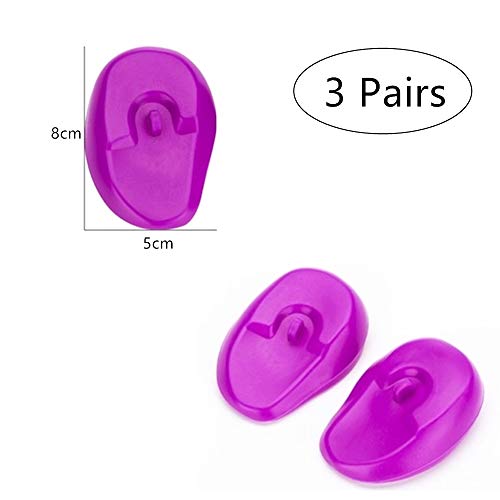 6 unidades / 3 pares de protectores de oídos protectores de oídos protectores de tinte de peluquería para colorear baño de ducha de peluquería mujeres spa