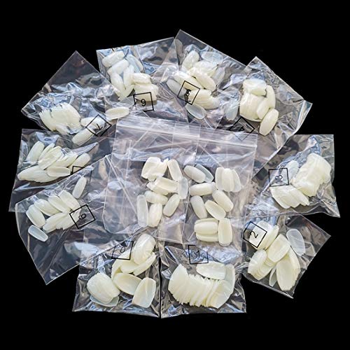 600PCS Uñas falsas naturales Ataúd de Uñas Falsas Uñas Acrílicas Artificiales Consejos de uñas de bailarina Tapa completa 10 tamaño