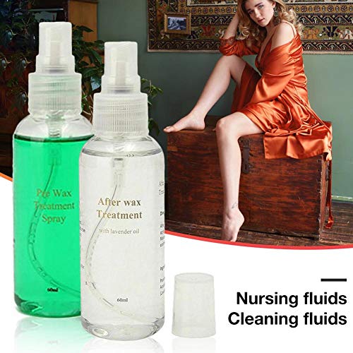 60ML Depilatorio Depilación Corporal Spray Depilación Limpieza Solución de reparación de Aceite Pulverizador de Cera Líquido de Tratamiento de Cera Permanente Natural