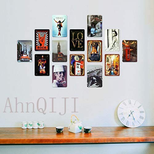 622 AhnQIJI Joanne'S Grill Eat Drink BBQ Placa de metal para decoración de pared estilo vintage Colorfast decoración para Cafe Bar Restaurant Pub Sign 8 x 30 cm