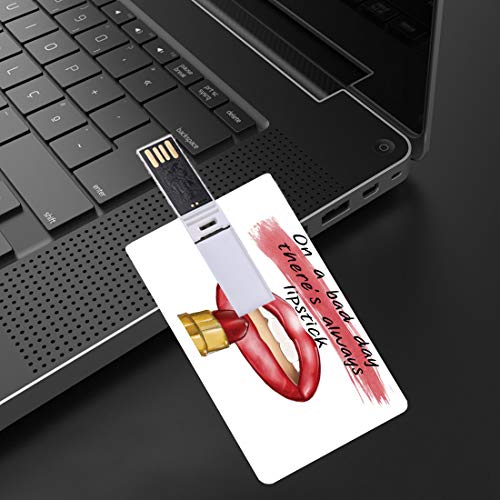 64GB Unidades Flash USB Flash Moda Forma de Tarjeta de crédito bancaria Clave Comercial U Disco de Almacenamiento Memory Stick Mal día Buen Maquillaje Cita Sensual Belleza Encanto Tema Inspirado Lámi