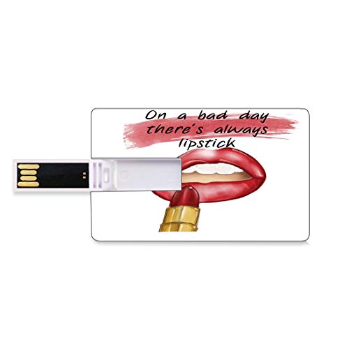 64GB Unidades Flash USB Flash Moda Forma de Tarjeta de crédito bancaria Clave Comercial U Disco de Almacenamiento Memory Stick Mal día Buen Maquillaje Cita Sensual Belleza Encanto Tema Inspirado Lámi