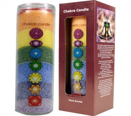 7 Chakras – Vela con aceites esenciales – Arco iris Vela en cristal – Cute Nails