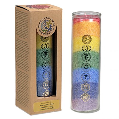 7 Chakras – Vela con aceites esenciales – Arco iris Vela en cristal – Cute Nails