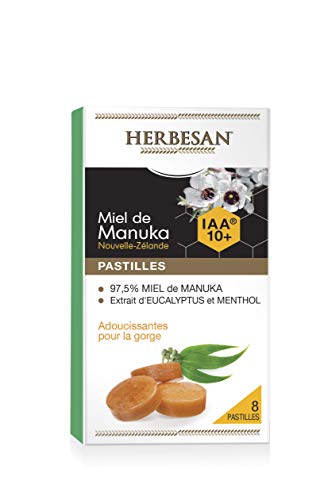 8 pastilles gorge 97,5% miel de Manuka arôme eucalyptus