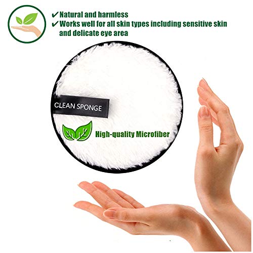 8 Piezas Almohadillas Desmaquillantes Lavable,Discos Desmaquillantes Reutilizable,Desmaquillante Facial Microfibra,Makeup Remover Pads,Impieza Facial Almohadillas de felpa,Maquillaje Toalla