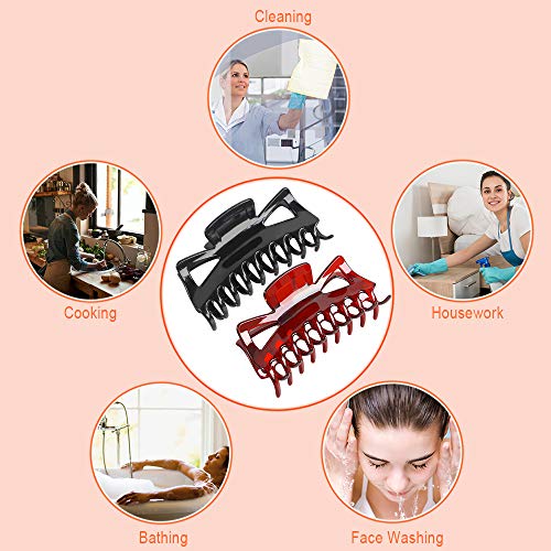 8 Piezas Clips de Garra Hebillas de Pelo Grandes de Plástico Pinzas para el Cabello de Baño Hebillas de Pelo para Mujeres de 11cm (Negro y Marrón)