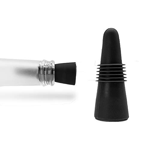 8 Piezas de Tapones de Vino, CNYMANY sellador de Botellas de Silicona Reutilizable con Agarre Superior para Mantener el Vino Fresco, Color Negro