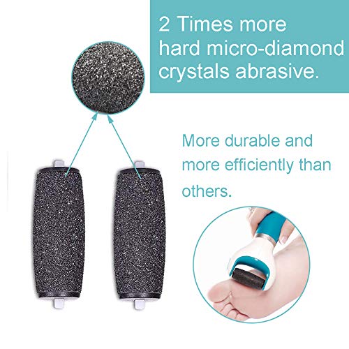 8 piezas duras remover la piel duro rodillos de reemplazo cabezas, diamante rodillos compatibles cabezas para de terciopelo Scholl suave