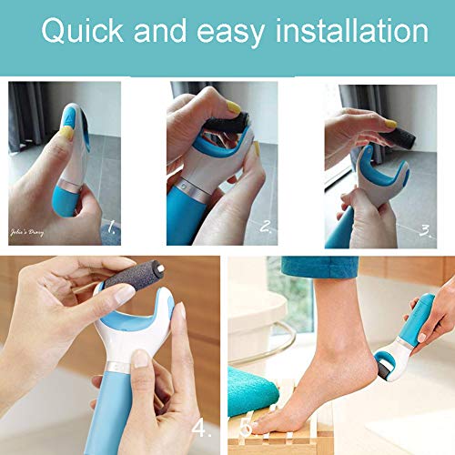 8 piezas duras remover la piel duro rodillos de reemplazo cabezas, diamante rodillos compatibles cabezas para de terciopelo Scholl suave