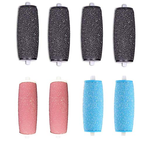 8 piezas duras remover la piel duro rodillos de reemplazo cabezas, diamante rodillos compatibles cabezas para de terciopelo Scholl suave