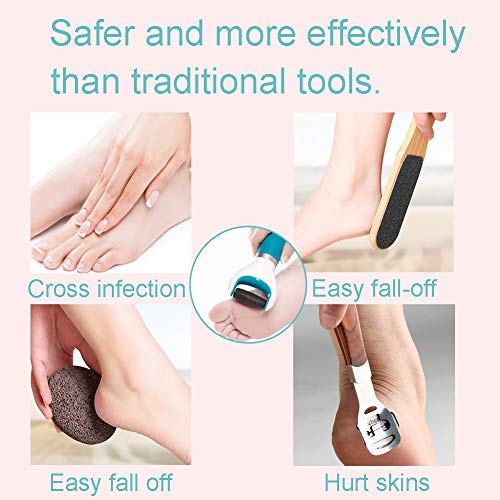 8 piezas duras remover la piel duro rodillos de reemplazo cabezas, diamante rodillos compatibles cabezas para de terciopelo Scholl suave