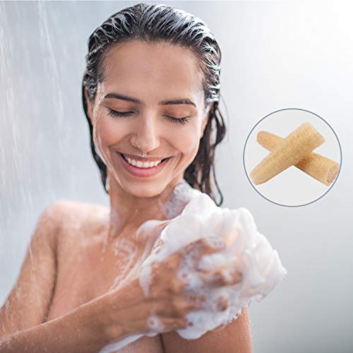 8 Piezas Esponja Vegetal Entera 16-20 cm Esponjas de Loofah Biodegradables Exfoliantes Depurador de Celulosa para Fregar