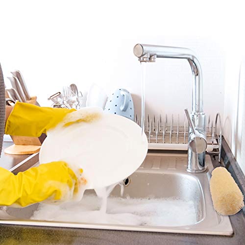 8 Piezas Esponja Vegetal Entera 16-20 cm Esponjas de Loofah Biodegradables Exfoliantes Depurador de Celulosa para Fregar