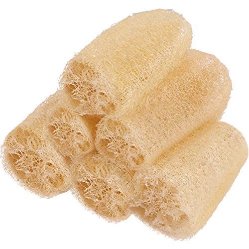 8 Piezas Esponja Vegetal Entera 16-20 cm Esponjas de Loofah Biodegradables Exfoliantes Depurador de Celulosa para Fregar